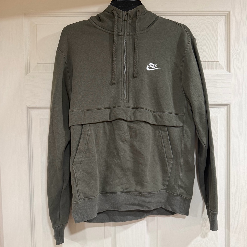 Men’s Nike Green Half Zip Hoodie Sweatshirt